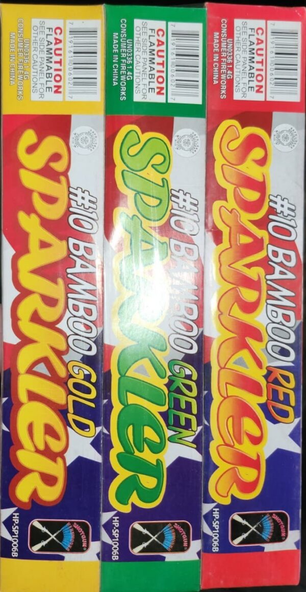 #10 Bamboo Sparklers - Shotgun Brand #10 Bamboo Sparklers